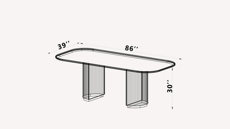Orsino Rounded Rectangular Dining Table from Luna Luxury - Luna Furniture