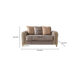 Sandra Coffee Loveseat dimensions, 64.5-inch width and 41-inch depth