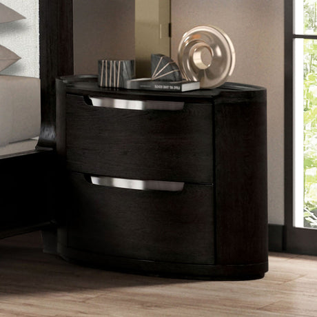 Osterley Black Nightstand from Furniture of America - Luna Furniture