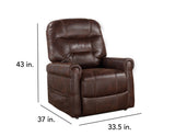 Ottawa Walnut Power Lift Chair with Heat and Massage from Steve Silver - Luna Furniture