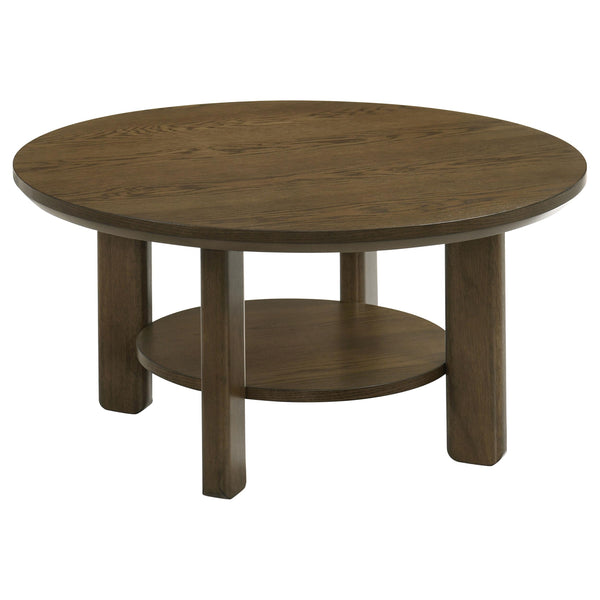 Ottowa Brown 36-inch Round Wood Cocktail Coffee Table