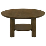 Ottowa Brown 36-inch Round Wood Cocktail Coffee Table from Coaster - Luna Furniture