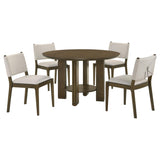 Ottowa Brown 5-Piece Round Wood Dining Room Table Set from Coaster - Luna Furniture