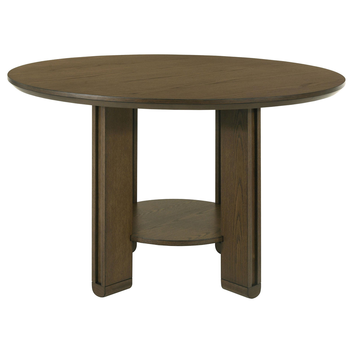 Ottowa Brown Round Wood Dining Table with Shelf from Coaster - Luna Furniture