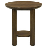 Ottowa Brown Round Wood Side End Table with Shelf from Coaster - Luna Furniture