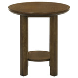 Ottowa Brown Round Wood Side End Table with Shelf from Coaster - Luna Furniture