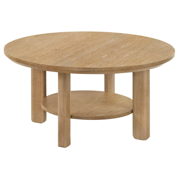 Ottowa Light Oak 36-inch Round Wood Cocktail Coffee Table