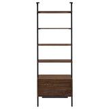 Owens Walnut 31-inch 4-Shelf Storage Wall Bookshelf from Coaster - Luna Furniture