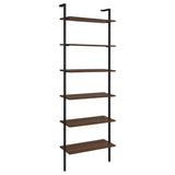 Owens Walnut 31-inch 6-Shelf Wall Bookshelf from Coaster - Luna Furniture