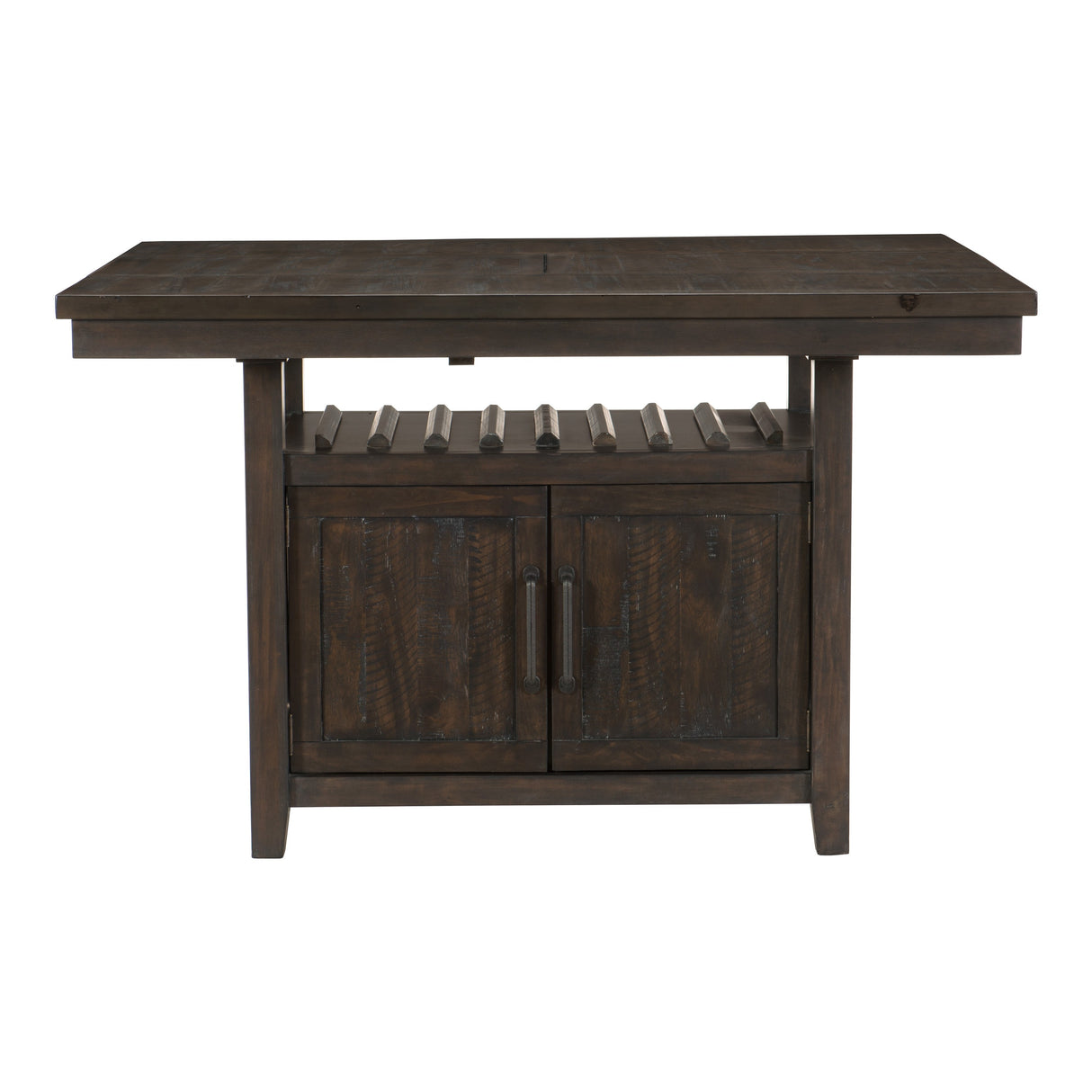 Oxton Dark Cherry/Baltimore Espresso Fabric 5-Piece Extendable Counter Height Set from Homelegance - Luna Furniture