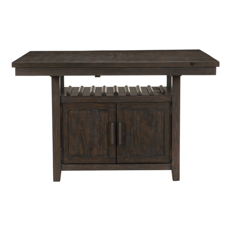 Oxton Dark Cherry/Baltimore Espresso Fabric 5-Piece Extendable Counter Height Set from Homelegance - Luna Furniture