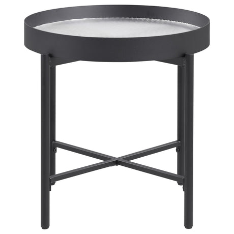 Ozella Sandy Black 2-Piece Round Coffee and End Table Set from Coaster - Luna Furniture