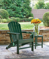 Sundown Shores 2 Adirondack Chairs with End table in Green from Ashley Furniture - Luna Furniture