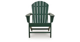 Sundown Shores 2 Adirondack Chairs with End table in Green from Ashley Furniture - Luna Furniture