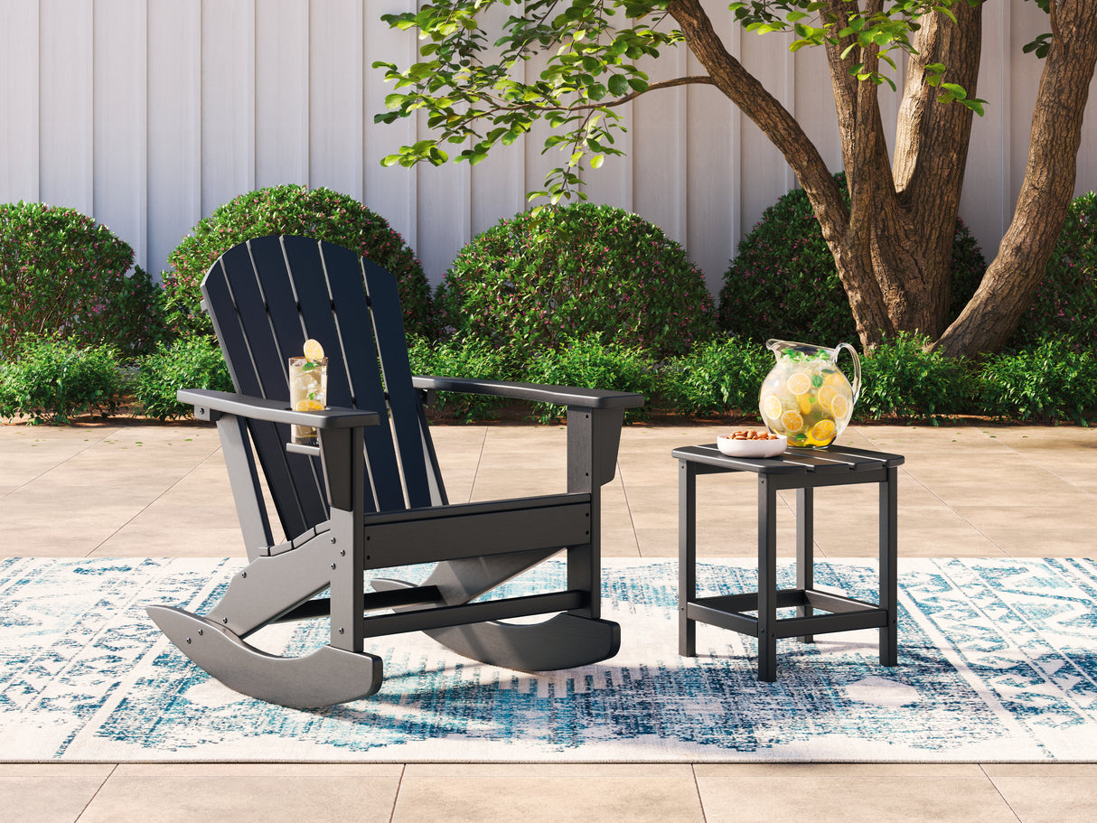 Sundown Treasure Outdoor Chair with End Table in Black from Ashley - Luna Furniture