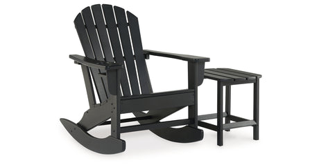 Sundown Treasure Outdoor Chair with End Table in Black from Ashley - Luna Furniture