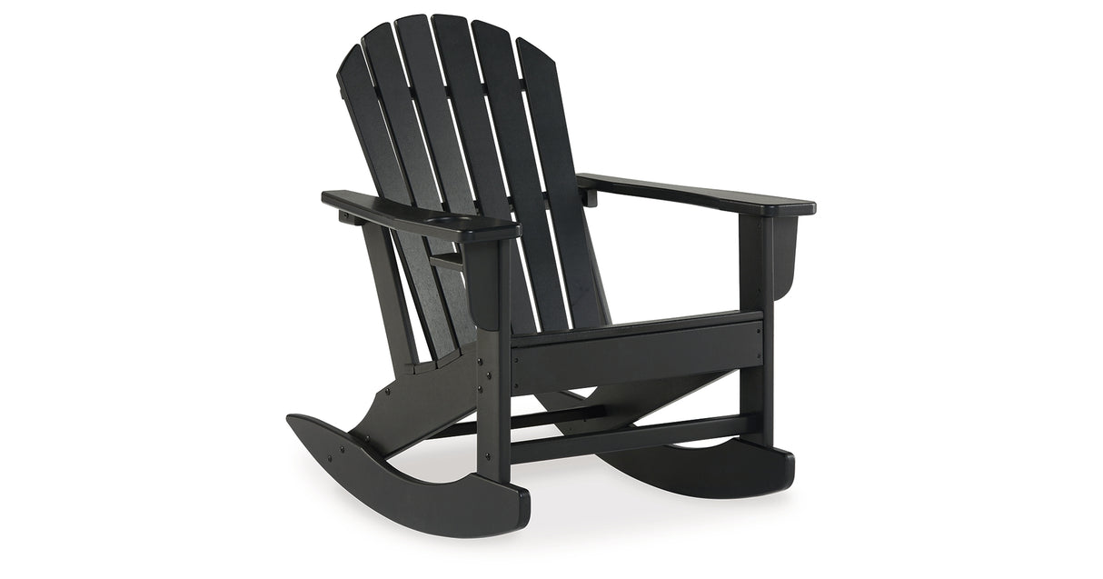 Sundown Treasure Black Outdoor Rocking Chair from Ashley - Luna Furniture
