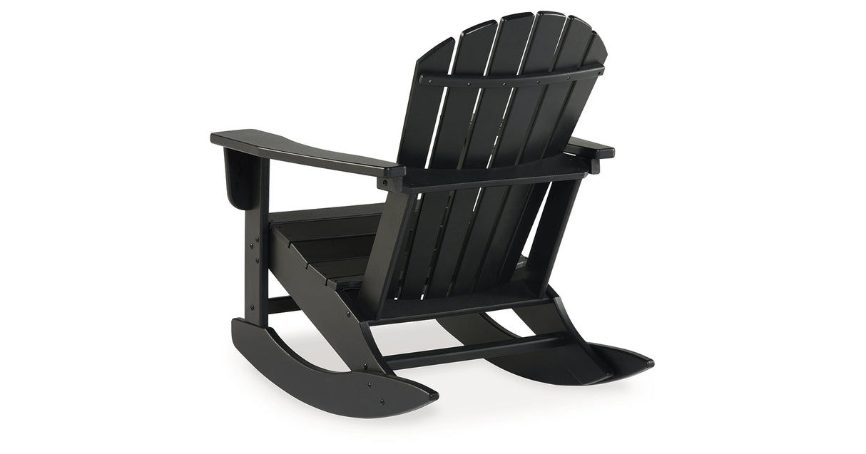 Sundown Treasure Black Outdoor Rocking Chair from Ashley - Luna Furniture