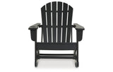 Sundown Treasure Black Outdoor Rocking Chair from Ashley - Luna Furniture