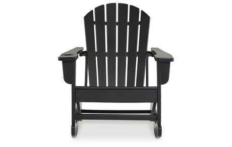 Sundown Treasure Black Outdoor Rocking Chair from Ashley - Luna Furniture