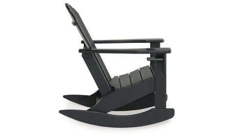 Sundown Treasure Black Outdoor Rocking Chair from Ashley - Luna Furniture
