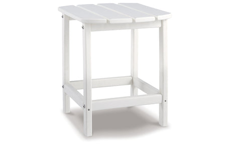 Sundown Treasure 2 Outdoor Chairs with End Table in White from Ashley - Luna Furniture