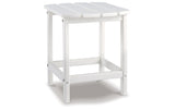 Sundown Treasure Outdoor Chair with End Table in White from Ashley Furniture - Luna Furniture