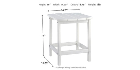 Sundown Treasure 2 Outdoor Chairs with End Table in White from Ashley - Luna Furniture