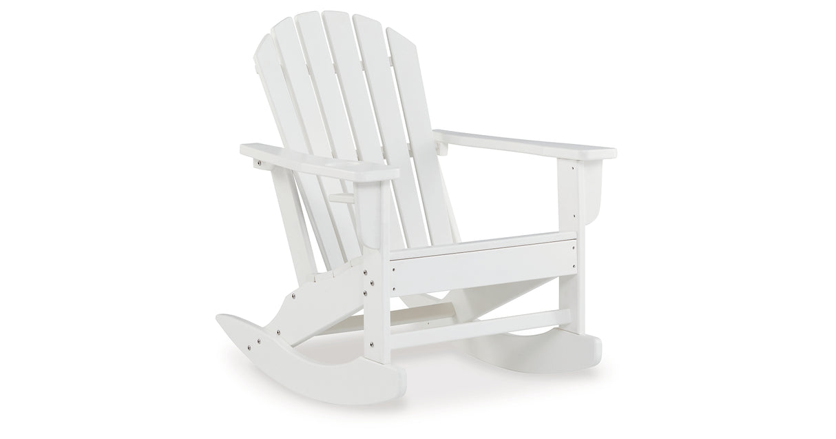 Sundown Treasure White Outdoor Rocking Chair from Ashley - Luna Furniture