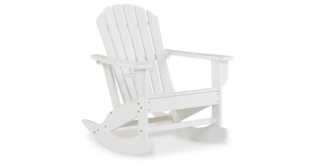 Sundown Treasure White Outdoor Rocking Chair from Ashley - Luna Furniture