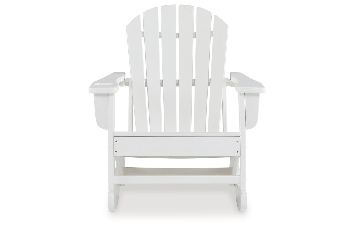 Sundown Treasure White Outdoor Rocking Chair from Ashley - Luna Furniture