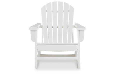 Sundown Treasure White Outdoor Rocking Chair from Ashley - Luna Furniture