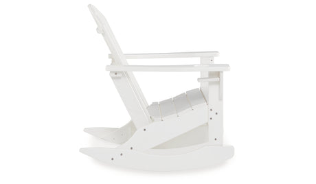 Sundown Treasure White Outdoor Rocking Chair from Ashley - Luna Furniture