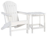 Sundown Treasure White Adirondack Chair with End Table from Ashley - Luna Furniture