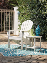 Sundown Treasure White Adirondack Chair with End Table from Ashley - Luna Furniture