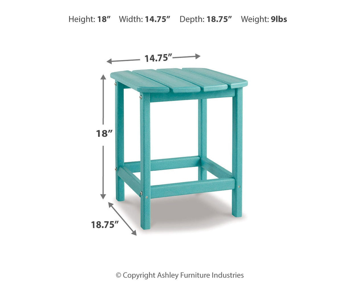 Sundown Treasure Outdoor Chair with End Table in Turquoise from Ashley Furniture - Luna Furniture
