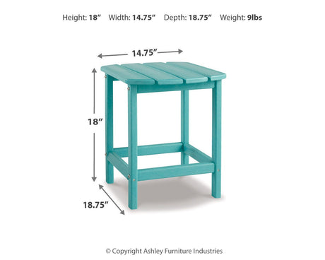 Sundown Treasure Outdoor Chair with End Table in Turquoise from Ashley - Luna Furniture