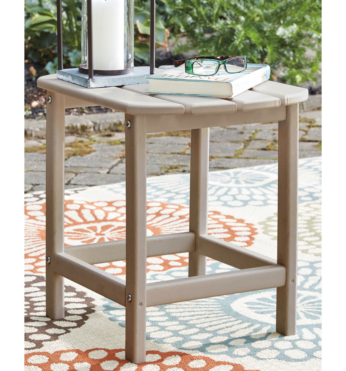 Sundown Treasure Driftwood 4 Adirondack Chairs and Outdoor End Table from Ashley - Luna Furniture