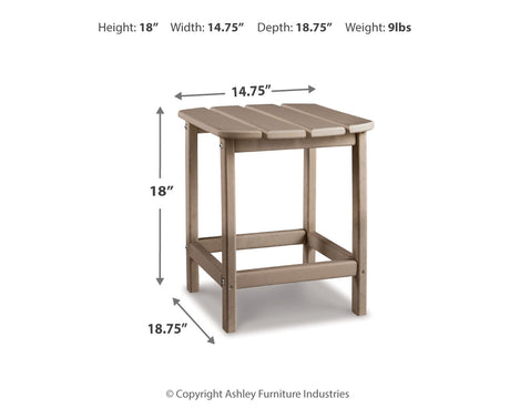 Sundown Treasure Outdoor Chair with End Table in Driftwood from Ashley - Luna Furniture