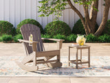 Sundown Treasure Outdoor Chair with End Table in Driftwood from Ashley - Luna Furniture
