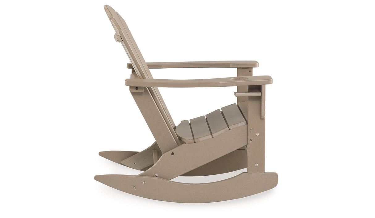 Sundown Treasure Driftwood Outdoor Rocking Chair from Ashley - Luna Furniture