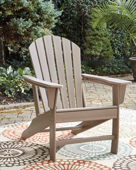 Sundown Treasure Outdoor Chair with End Table in Driftwood from Ashley - Luna Furniture