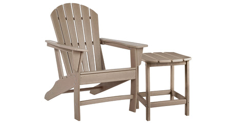 Sundown Treasure Outdoor Chair with End Table in Driftwood from Ashley - Luna Furniture