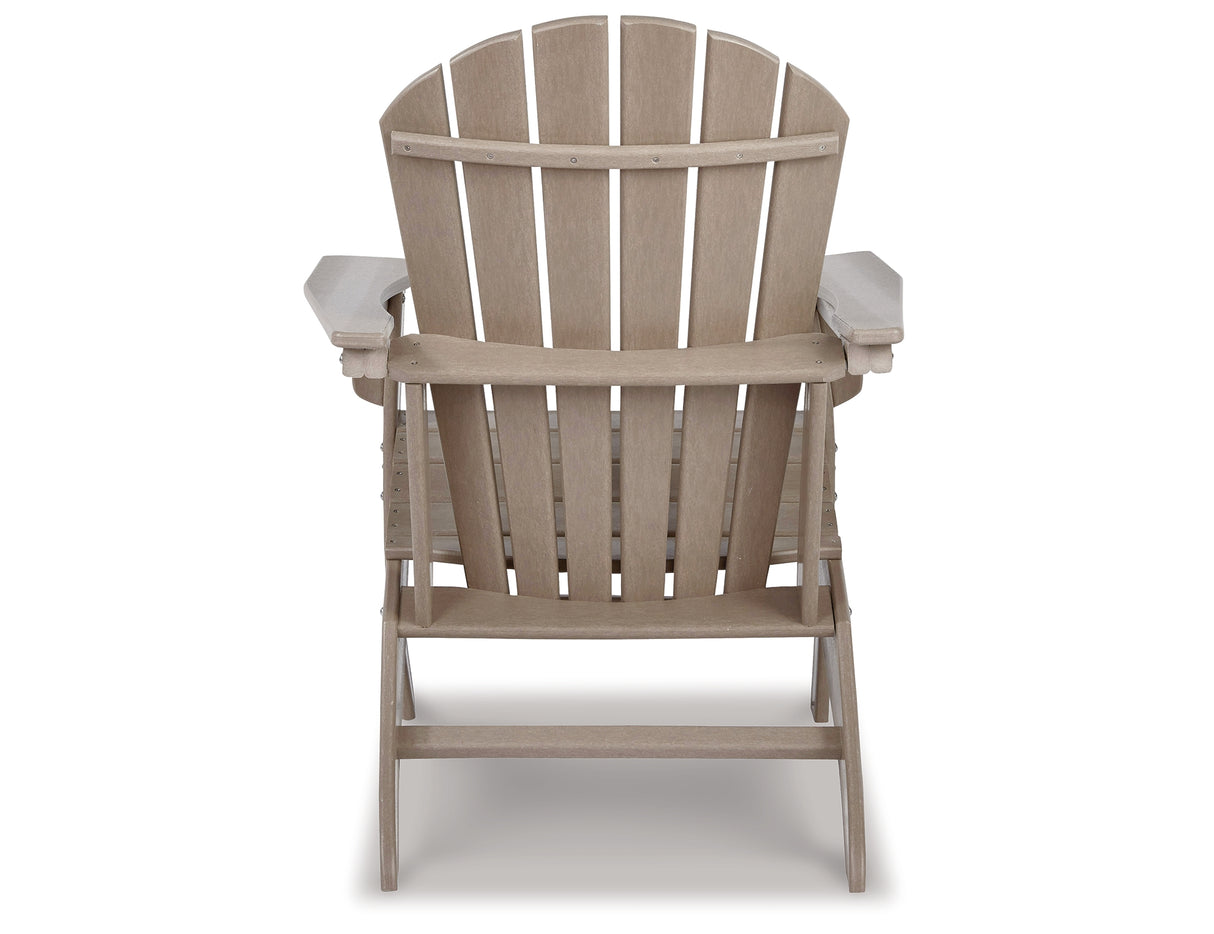 Sundown Treasure Driftwood 4 Adirondack Chairs and Outdoor End Table from Ashley - Luna Furniture