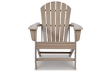 Sundown Treasure Driftwood 4 Adirondack Chairs and Outdoor End Table from Ashley - Luna Furniture