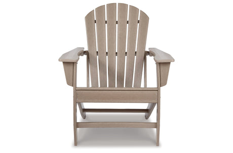 Sundown Treasure Driftwood 4 Adirondack Chairs and Outdoor End Table from Ashley - Luna Furniture