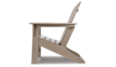Sundown Treasure Driftwood 4 Adirondack Chairs and Outdoor End Table from Ashley - Luna Furniture