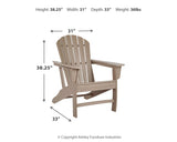 Sundown Treasure Outdoor Chair with End Table in Driftwood from Ashley - Luna Furniture