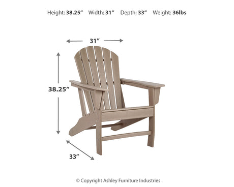 Sundown Treasure Outdoor Chair with End Table in Driftwood from Ashley - Luna Furniture