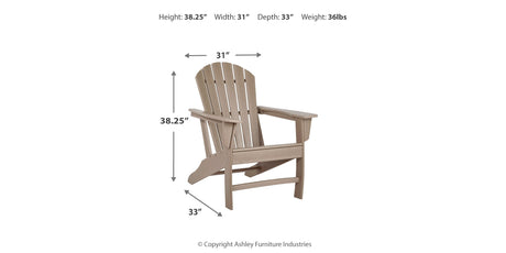 Sundown Treasure Grayish Brown Adirondack Chair from Ashley - Luna Furniture